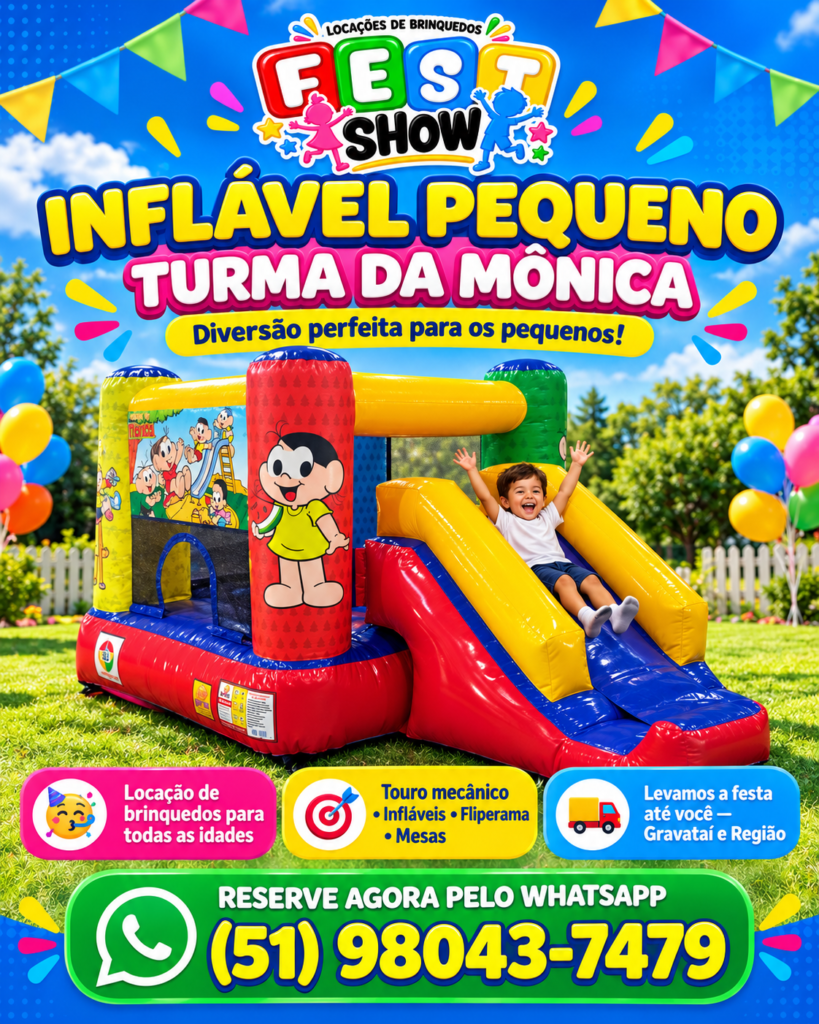 Inflável pequeno turma da Mônica