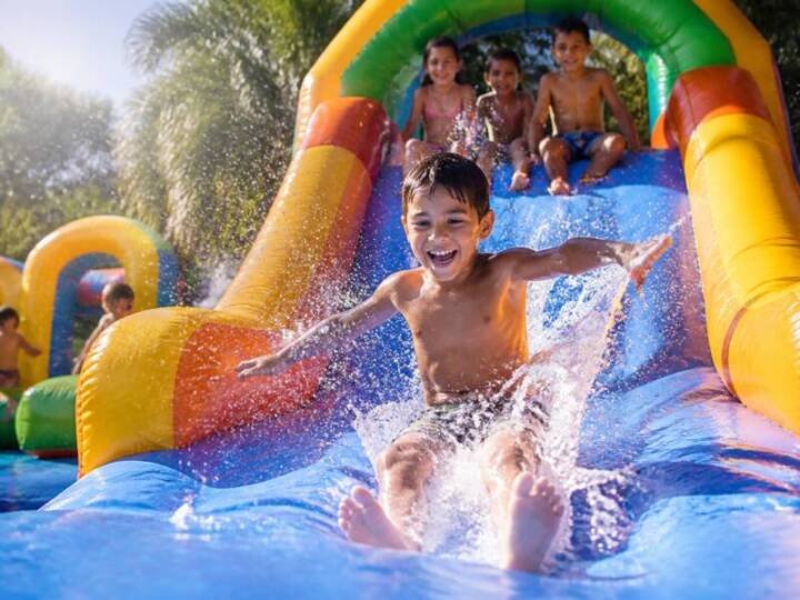 Aluguel de brinquedos infláveis em Cachoeirinha - RS em festa infantil no verão