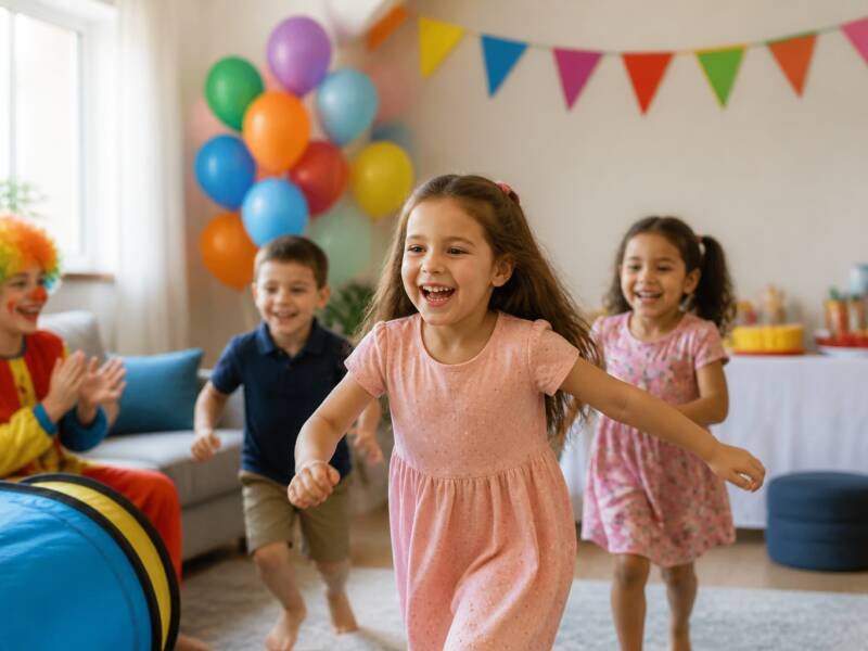 Festa infantil em casa em Cachoeirinha-rs com crianças brincando no quintal